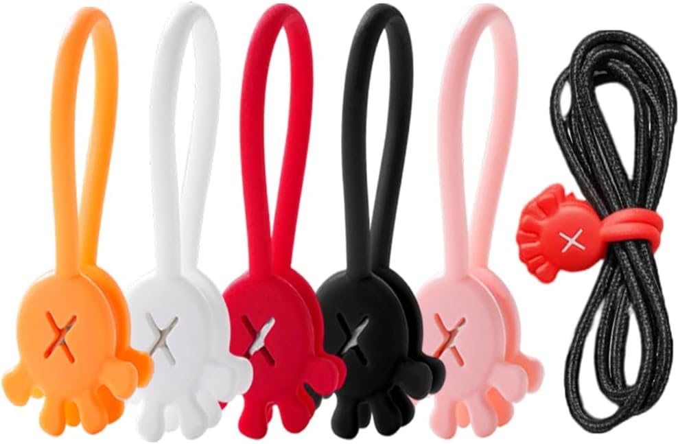 Reusable Silicone Magnetic Cable Ties, 2026 Upgrade Data Cable Organizer, Multipurpose Elastic Cord Organizer for Fastening and Bundling Cable Cords Wires Management (20PC)