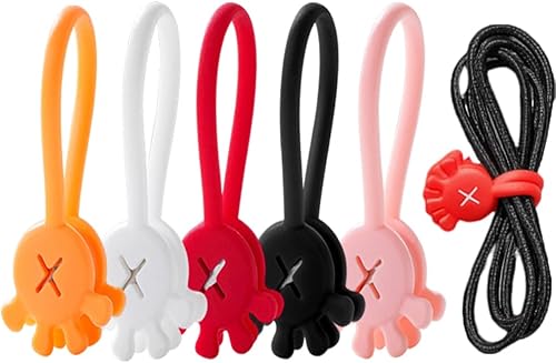 Bridas magnéticas de silicona reutilizables, organizador de cables de datos actualizado 2026, organizador de cables elásticos multiusos para sujetar