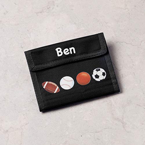Customized Children’s Polyester Wallet, Sports Balls Design, 5” X 8 ½” Open #TOP1