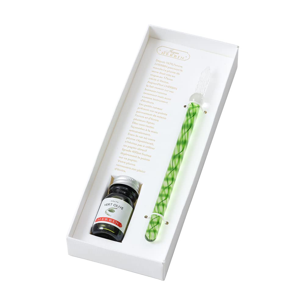 Amazon | エルバン(Herbin) ガラスペン&インクセット 専用箱入【ハンド 