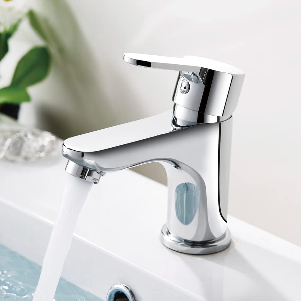 Robinet De Lavabo Avec Bec Haut - Mitigeur De Salle De Bain Haut Couleur Chrome Argent 88650150