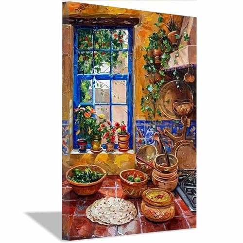Poster animal mignon et jolies fleurs orange 40x60cm encadré pour décoration murale moderne