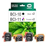 BCI-10 BCI-11 Ink Cartridge Compatible for Canon BCI10 BCI11 Ink Cartridges Work for Canon BJC-50 BJC-55 BJC-70 BJC-80 BJC-85 BJC-85PW Printers