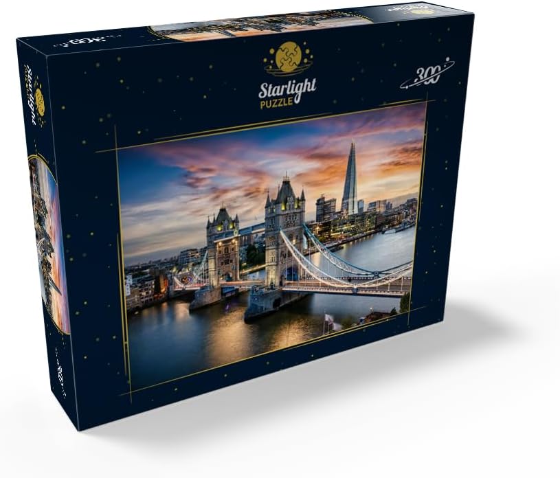 MyPuzzle Tower Bridge and Skyline of London, Great Britain - Premium 300 Piece Jigsaw Puzzle for Adults