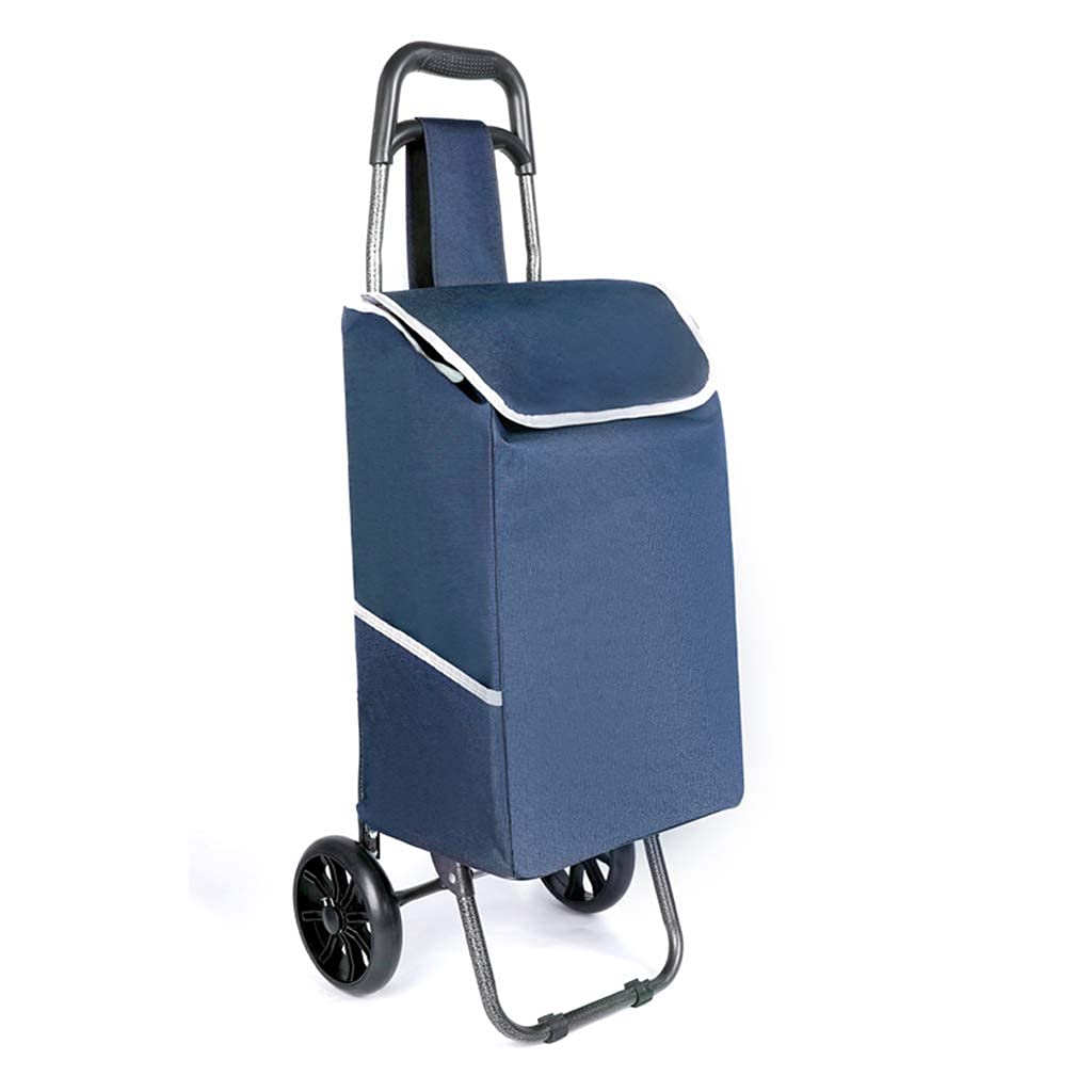 TKJfdTY Foldable Shopping Cart Household Portable Grocery Shopping Small Pull Cart Trolley Trailer Trolley Trolley 40L Large Capacity, Blue-93 * 23 * 40Cm,Blue 93 * 23 * 40cm