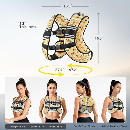 Image of PACEARTH Weighted Vest,6lb /8lb /10lb /12lb /16lb /20lb /25lb /30lb Weight Vest with Reflective Stripe, Body Weight Vests for Women, Men, Weight Loss Workout, Strength Training, Running, Walking, Jogging