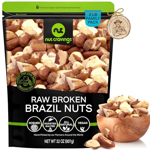 Image of NUT CRAVINGS - Raw Broken Brazil Nuts, Unsalted, No Shell, (32oz - 2 LB) Bulk Nuts Packed Fresh in Resealable Bag - Kosher Healthy Snack, Food Assortments