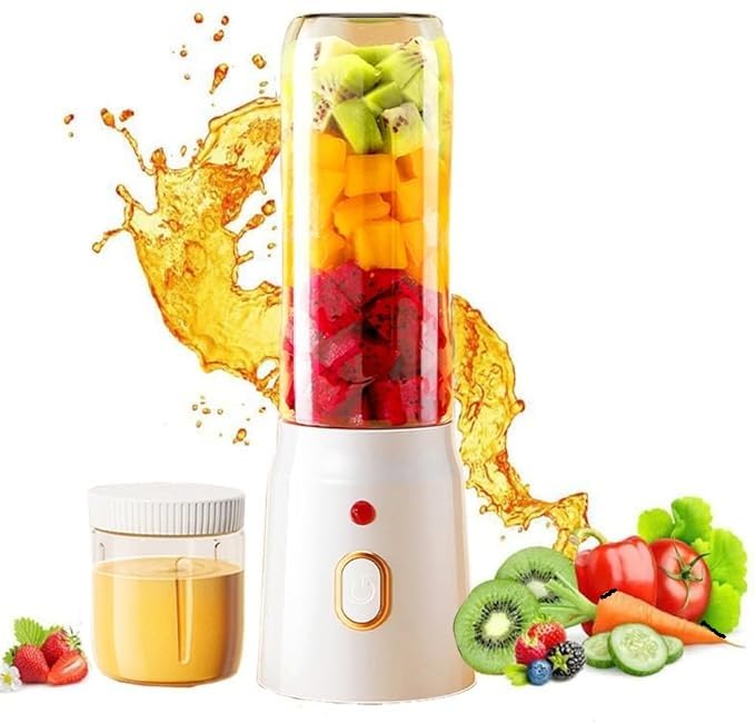 Image of Mini Juicer Mixer Grinder, 6-Blade with 1500mAh Battery High-Speed Fruit Juicer for Home, Office, Gym & Travel, 6-Blade High-Speed Fruit Juicer for Home, Office, Gym & Travel-White4
