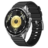 Cinturino da 22 mm, compatibile con Huawei Watch GT 6 Pro GT6 GT5 GT4 46 mm Quick Release 22 mm Fluorubber Cinturino per Bip 5 Bip 6 / Venu 4 45 mm Band/Forerunner 265/255, misura unica, Gomma, Non