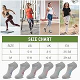 Effeet Damskie Skarpetki Sportowe z Bambusa 6/12 par, Oddychające, antypotne do biegania, Krótkie modele w wielu kolorach, Rozmiary 35-38 39-42, Idealny prezent na lato
