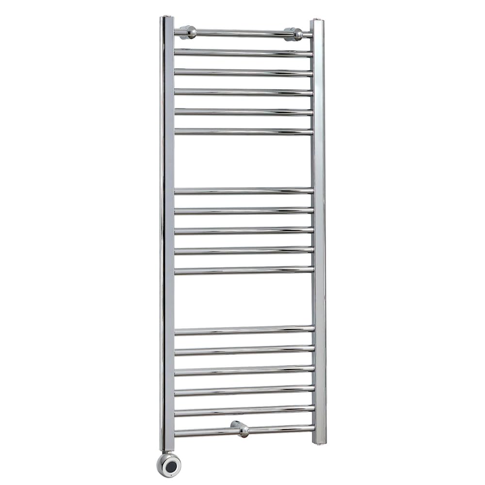 Milano Kent 400W Chrome Curved Bar Wifi Electric Heated Towel Rail - 1200Mm X 500Mm