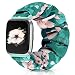 Produktbild Runostrich Scrunchie Elastisches Uhrenarmband Frauen für Fitbit Versa/Versa 2/Versa Lite/SE, Stoff Floral Atmungsaktiv Ersatzband Scrunchy Armband Armband Zubehör (L, G Navy Blue Flower)