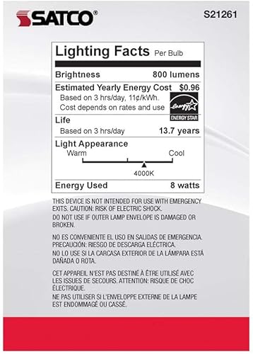 Miniatura 6 de Satco S21261 8G40/WH/LED/E26/940/120V - Paquete de 6