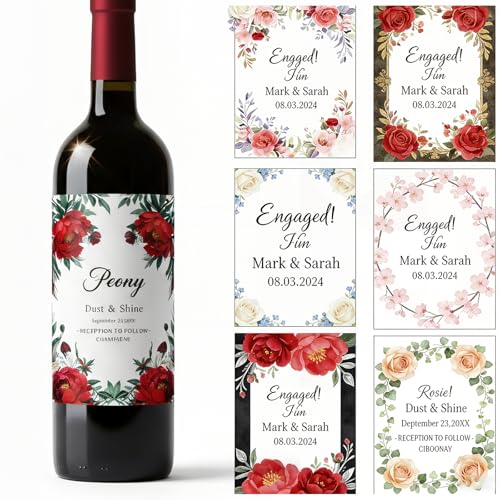 Catálogo de Etiquetas para el vino los 5 mejores. 36 Pegatinas personalizadas para botellas de vino, etiquetas de vino personalizadas con logotipo fotográfico y texto, etiquetas personalizadas para botellas de vino para el día de...