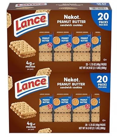 Lance Nekot Peanut Butter Sandwich Cookies, 1.75 oz., 40 pack.