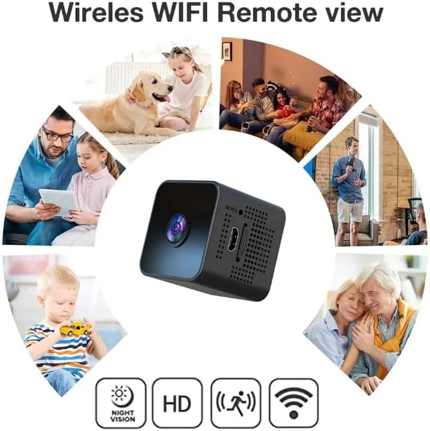 Miniatura 5 de Mini cámara espía WiFi cámara oculta inalámbrica pequeña cámara 1080P para el hogar, visión nocturna, pequeña cámara de niñera con puerta de