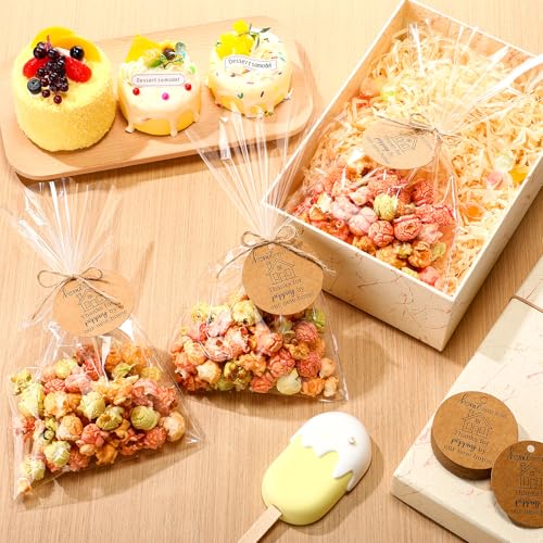 Image of Gilprop 50 Sets House Warming Party Favors Housewarming Popcorn Bag with Thank You Tag And Twine Popcorn Candy Biscuits Goodie Bag Party Favor Bags for Guests New Home Gift Idea