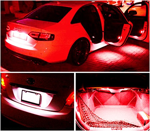 Jtech 10x T10 8-SMD Luz LED Roja para Auto Interior miniatura 5