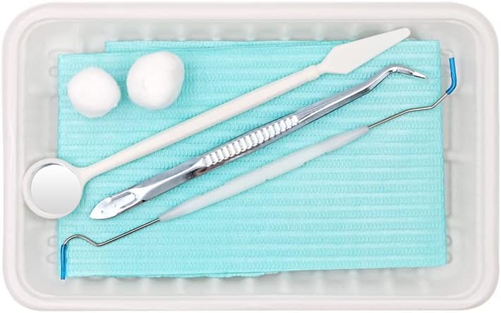 5/10/20set Medical Dental Disposable Oral Mouth Mirror Tweezer Probe Tool Set Oral Care Kit Instrument Scaler for Dentist Clinic (Color : 20set)