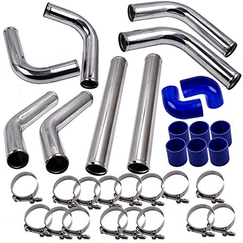 Universal 2.5 Inch Aluminum Intercooler Turbo Piping Kit with Silicone