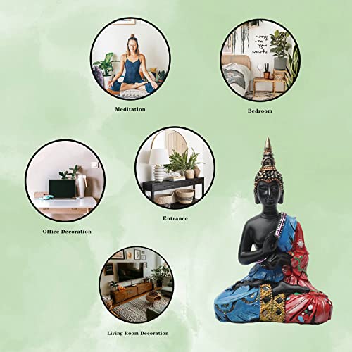 Thai Buddah Statue For Home 8”, Resin Buddha Figurines Garden Zen Decor Buddha Statues Altar Table For Spiritual Meditation Yoga Living Room Decorations Buddhism Sculpture House Office Desk Ornaments #TOP3