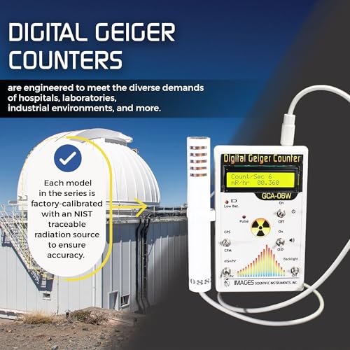 Geiger Counter - Digital - Professional - Model # GCA-06W External Wand Probe - ANSI N323A Certification Ready- 0.001 mR/hr Resolution - 1000 mR/hr Range - Thumbnail 7