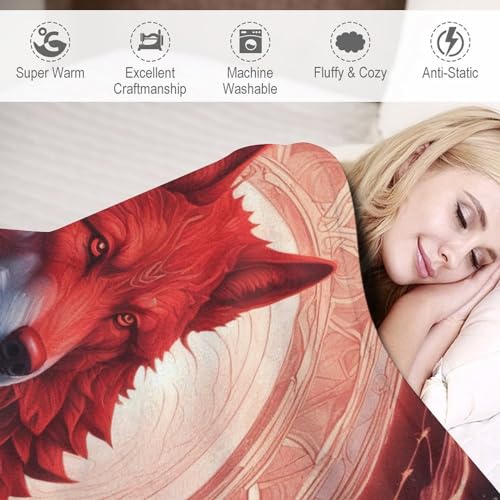 Couverture moelleuse loup plaid flannel pour cocooning sur canapé - 4