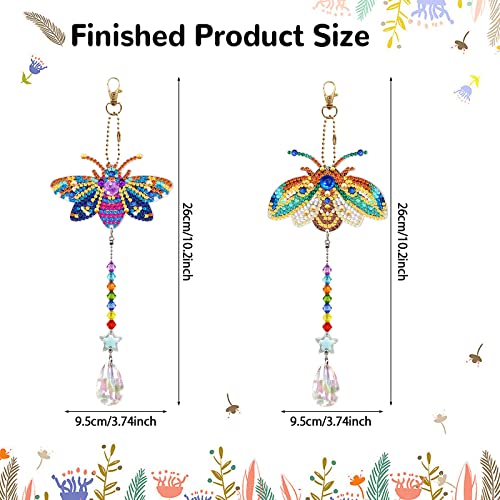 Yejahy 2Pcs Suncatcher Diamond Painting Kits, Diy Art Kit Diamond Painting Sun Catchers Hanging Pendant, Wind Chime For Window, Garden, Home Decor (Bee) #TOP1