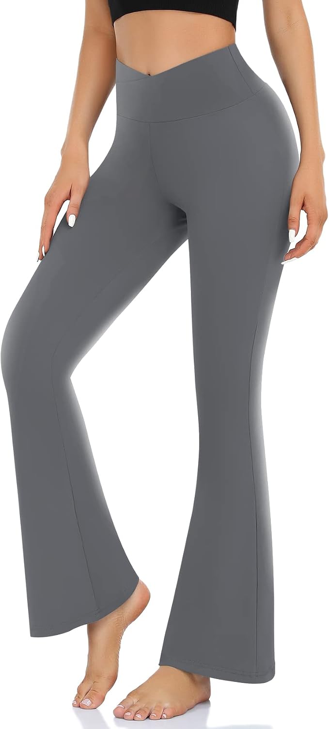 Flare Yoga Pants for Women-Crossover High Waisted Buttery Soft Casual Bootcut  Leggings : Amazon.ca: Clothing, Shoes u0026 Accessories