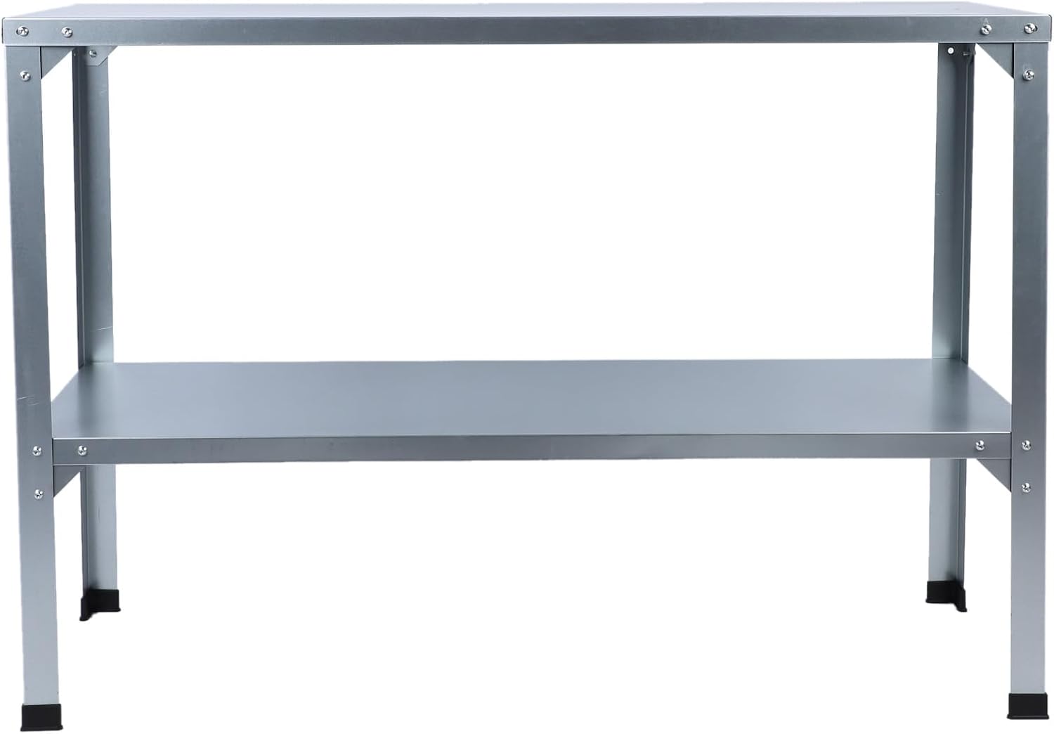 Potting Bench, Galvanized Steel Potting Table Workbench, Double Layer 120KG Load, Rubber Feet for Indoor Outdoor Greenhouse