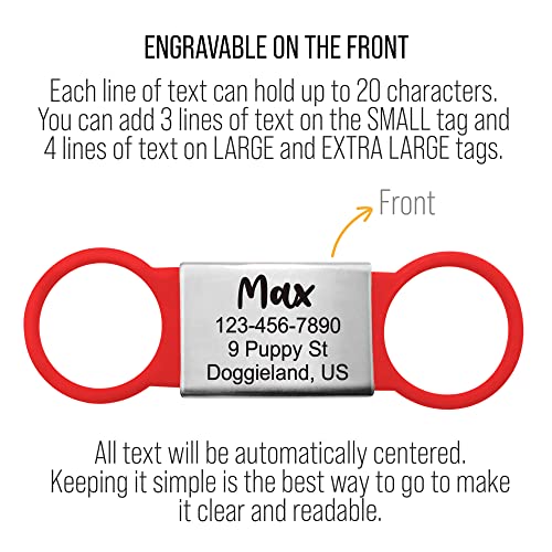 Custom Slide On Pet Tag Id, Fancy Silent Dogs & Cats Personalized No Jingle Engraved Identification Name & Phone Charm For Collar & Harnesses, No Noise For Puppies, Kitties, Horses & Animals #TOP7
