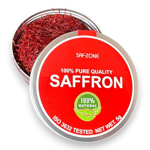 5Gr Saf-Zone Saffron 100% Pure Threads, Hand Picked Saffron, Natural Grade 300+ (5 Grams)