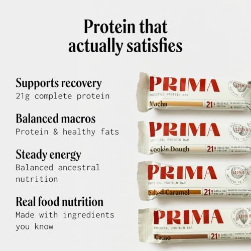 PRIMA Ancestral Protein Bar | Grass-Fed Protein Bars Variety Pack 7-Pack | 21g Protein | Animal-Based | No Seed Oils | Gluten-Free - 5