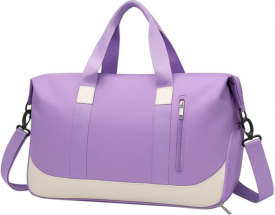 Bolsa De Mão Mala Viagem Academia Feminina Masculina Super Grande, Compartimentos Com Zíper, Espaço Para Tênis Ou Roupas Sujas Alça Removível Modelo Transversal Bordo Poliéster (Lilás Claro) Bolsa De Mão Mala Viagem Academia Feminina Masculina Super Grande, Compartimentos Com Zíper, Espaço Para Tênis Ou Roupas Sujas Alça Removível Modelo Transversal Bordo Poliéster (Lilás Claro)