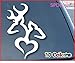 Browning Deer Heart Car Window Vinyl Decal Sticker 6" Tall (Color: White)