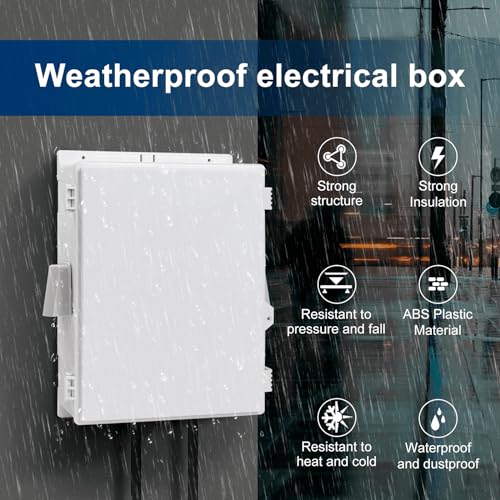 Image of Namunanee Outdoor Electrical Box with Thermostat and Fan, ABS Water Resistant Enclosure with Internal Mounting Panel & Hinged Cover,16 inch H* 12 inch L* 5.9 inch W Plug & Play.