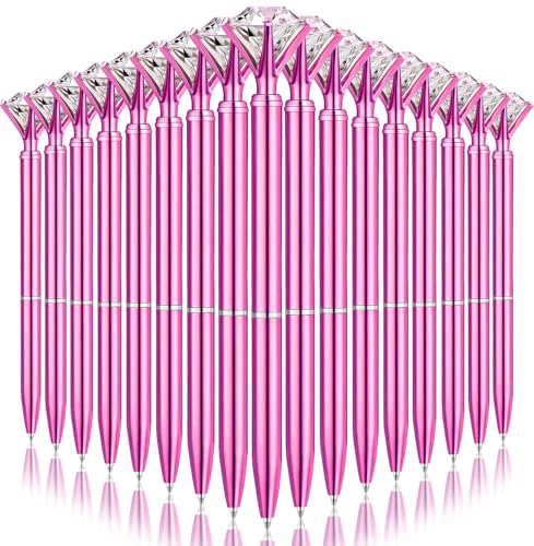 EVNEED 50pcs Big Diamond Pens,Bridal Shower Pen with Black Ink Cute Ballpoint Pen Beautiful Wedding Pens for Office School,Christmas Stocking Fillers,Rose