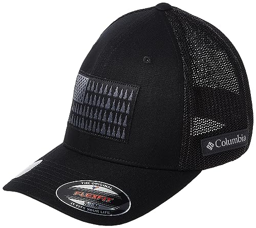 Columbia Unisex PFG Mesh Ball Cap, Cool Grey, Black, Red Fish, Large/X-Large