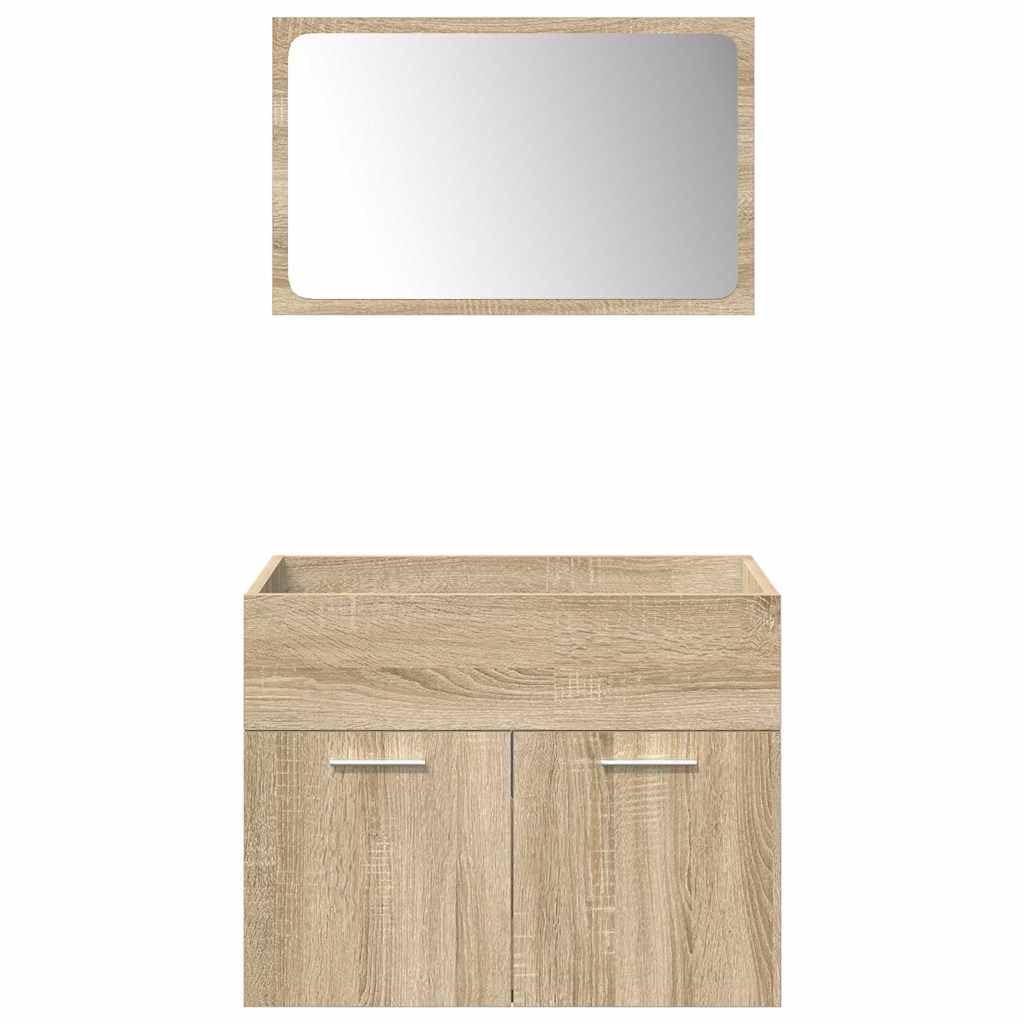 vidaXL Set Mobili da Bagno 5 pz Rovere Sonoma in Legno Multistrato