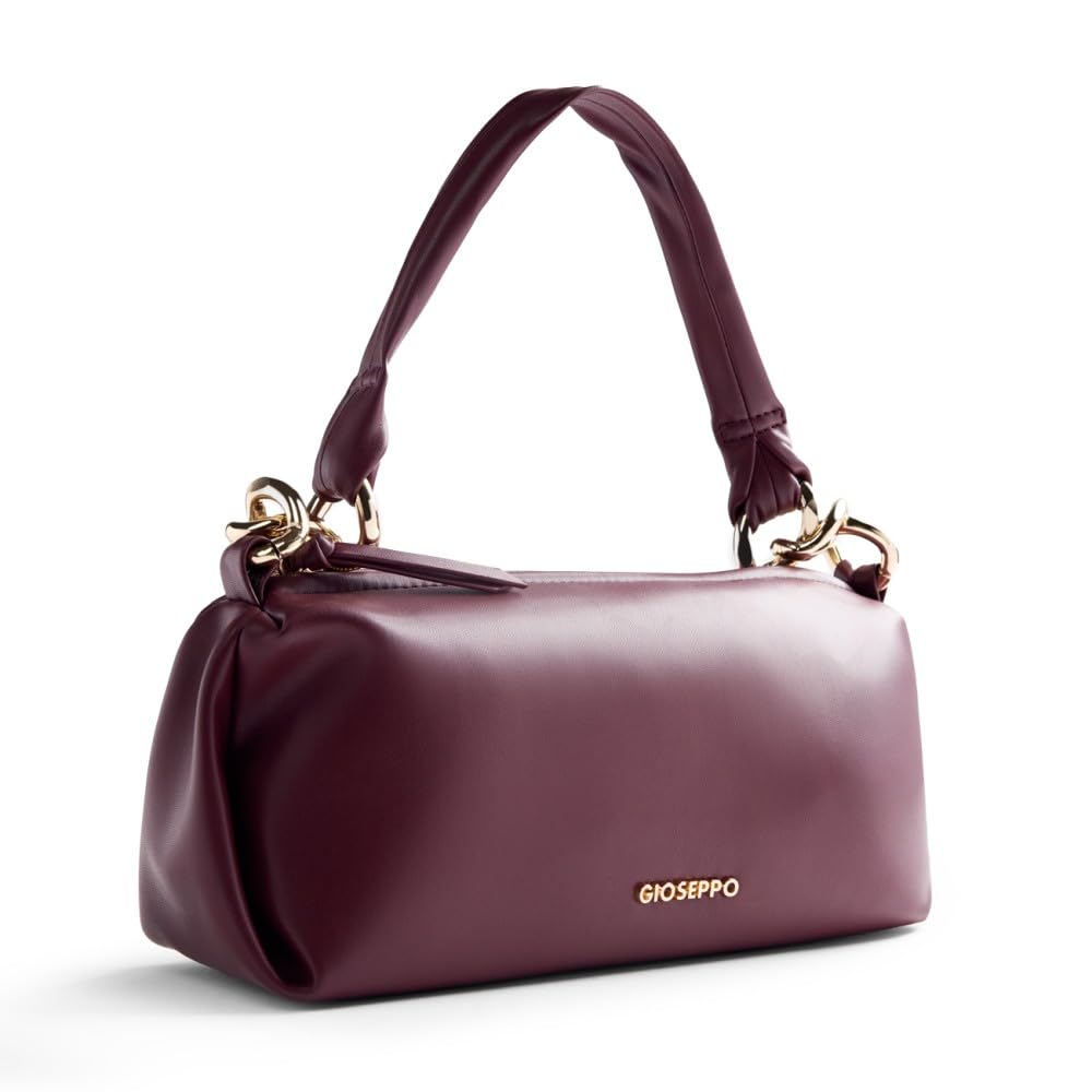 Gioseppo OGILVIE, Bolso estilo bandolera alargado, incluye asa corta y detalle eslabones en los lados para Mujer, piel sintética lisa, cierre cremallera y bolsillo interior, medidas 28,5*10,5*14,5