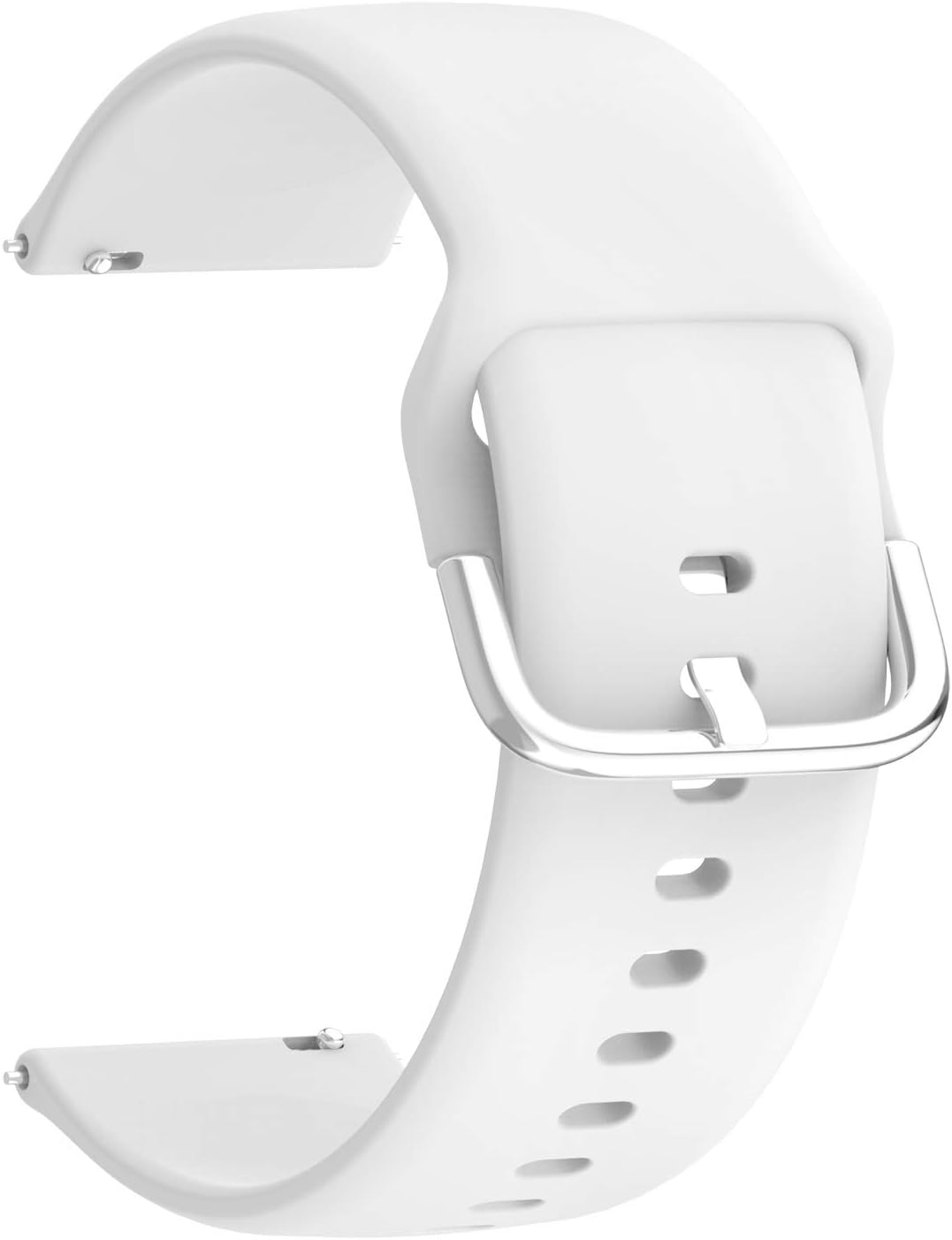 JIELIELE Quick Release Watch Bands 20mm 22mm Silicone Sport Wrist Band Straps for Women Men (White, 22mm)