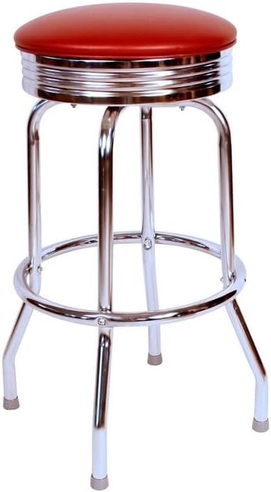 HomeStock Chrome Bar Stool 360 Swivel Blue Vinyl Upholstery 24" & 30" Height 30/Wine