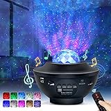 OTTOLIVES Proyector de Luz Estelar, Lámpara Nocturna Estrellas y Océano, LED de Luz Nocturna Giratorio, Proyector LED Reproductor de Música con Bluetooth Altavoz Remoto, Niños Decoración Regalo