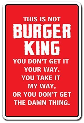 Bioprocess Metal Sign 8X12 Inches Funny Decorative Signs This Is Not Burger King Gift Kitchen Mom Mother Cook Food Foodie Sign Metal Aluminum Sign For Garages, Livingroom