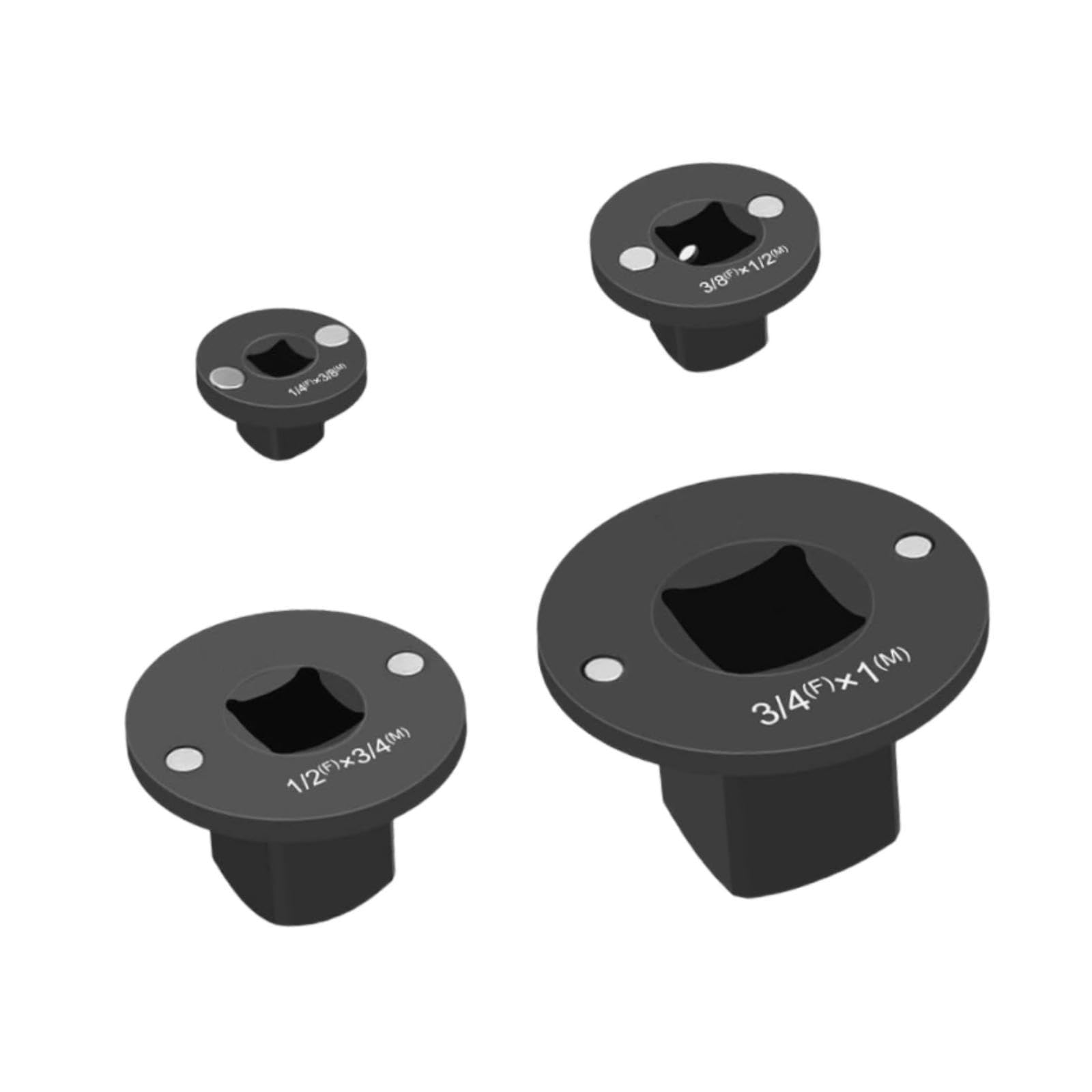 4 Pièces Adaptateur Douille Faible Profil Set Adaptateur Cliquet Réducteur Acier Carbone Résistant Convient pour Réparation Automobile Atelier Bricole