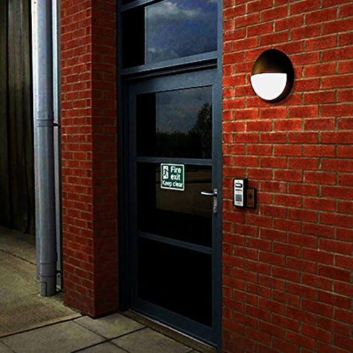 National Lighting SERAN 11W Eyelid Black Fully Integrated Outdoor Garden Security Round Robust Bulkhead LED Wall Light - IP65 Rated - Image 3