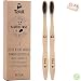 Brosse A Dent Bambou - Pack De 2 - Poils Moyen Avec Charbon Infusé - Bio - Écologiques Et 100% Biodégradables