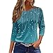 women's3/4 Sleeves Loose Tops;3/4 Length Sleeve Womens Tops Fashion Floral Print Vintage Tshirts Fall Casual Loose Crew Neck Blouses 2025(Greens Xx-Large);Womens Fashion