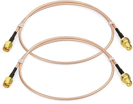 Bingfu WiFi Antenna Extension Cable 2-Pack RP-SMA Male to RP-SMA Female Bulkhead Mount RG316 Cale 60cm 24 inch for WiFi Router Security IP Camera Wireless Mini PCI Express PCIE Network Card Adapter