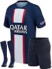 Paris Neymar Blue Soccer Kids Jersey Shorts Socks Set Kit Size Medium 8-9 Years Old for Youth